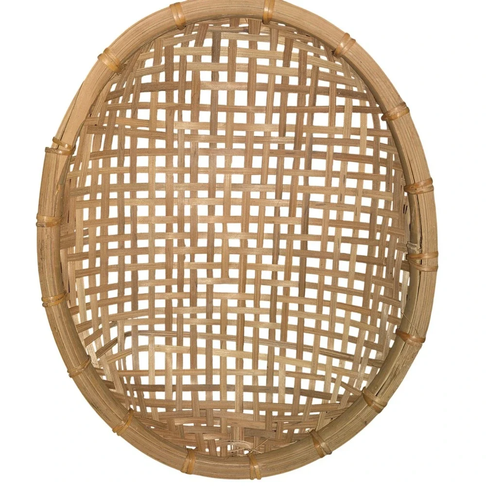 Unbranded Woven Bamboo Nesting Baskets Set of 6 Oval Brown Boho Wall Decor Trays